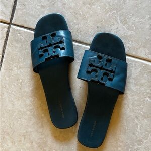 Tory Burch Navy Slide Sandals